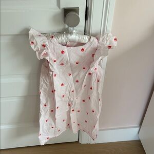 Jacadi Pink Nightgown with Red Apple Design